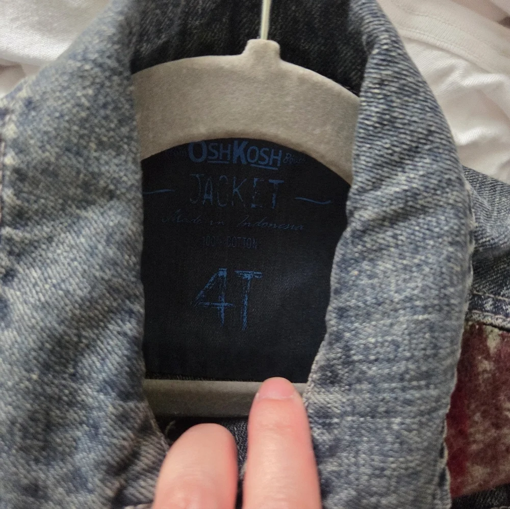 Upcycled Pendleton Scraps OshKosh B'gosh Kids' Dark Blue Denim Jacket 4T Western